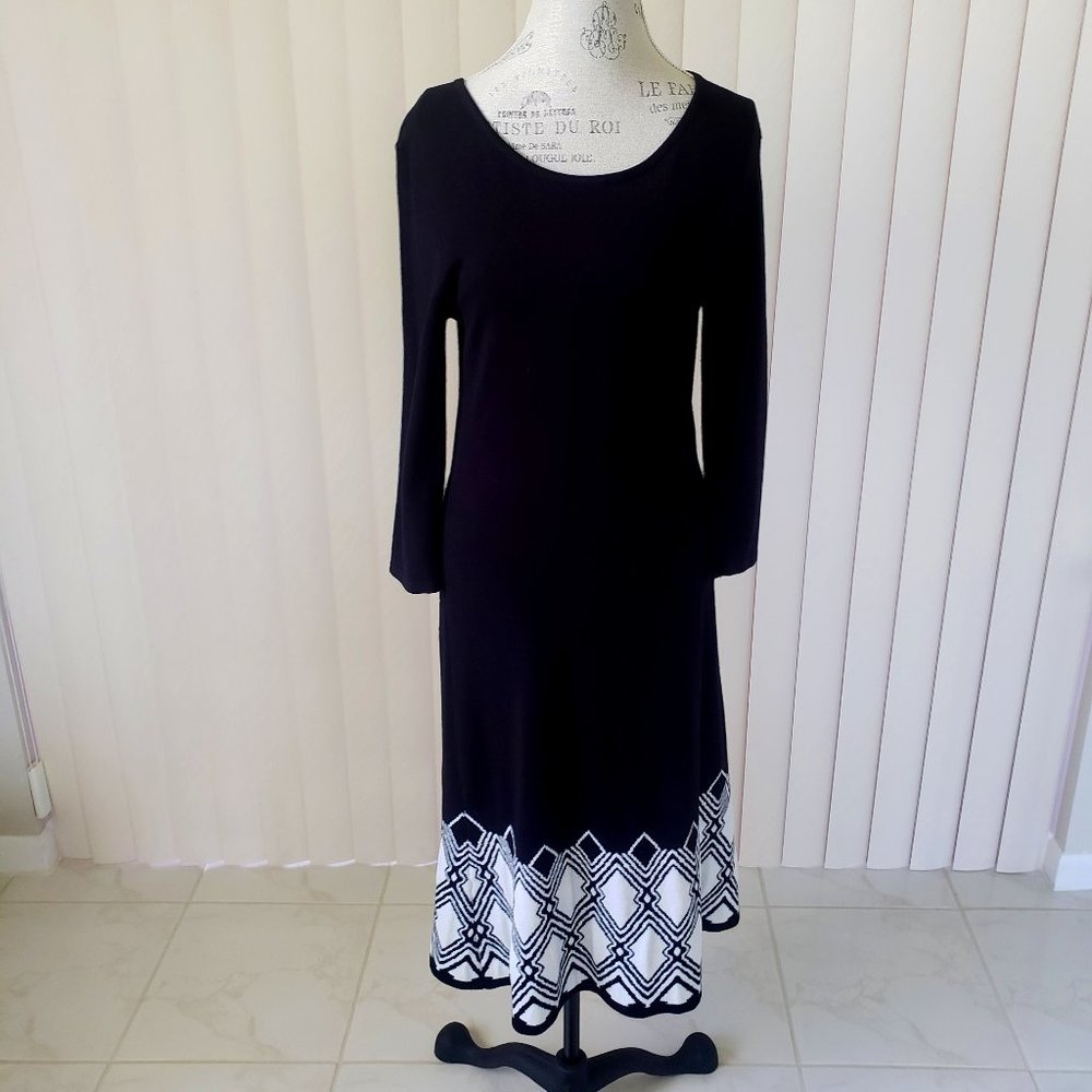 Sangria Black Knit Dress, Size Medium